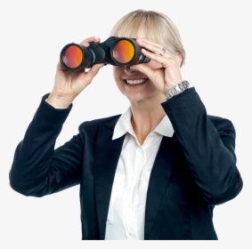 Happy Girl - Man With Binoculars Png, Transparent Png, Free Download