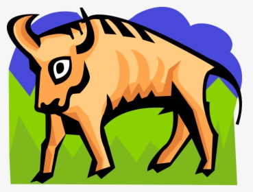 Vector Illustration Of Cattle Cow Steer Bull With Horns - Stilizzato Toro, HD Png Download, Free Download