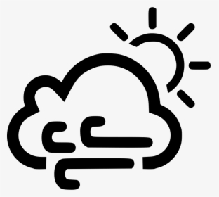 Cloud Wind Windy Sun Sunny Svg Png Icon Free Download - Wind And Rain Icon Night, Transparent Png, Free Download