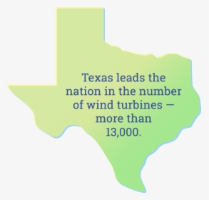 Texas Leads The Nation In The Number Of Wind Turbine - Texas Shape White Png, Transparent Png, Free Download