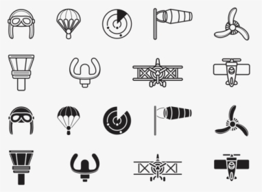 Biplane Aviation Icons - Airplane, HD Png Download, Free Download