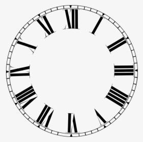 Clock Clipart Roman Numerals - Printable Clock Face Roman Numerals, HD Png Download, Free Download
