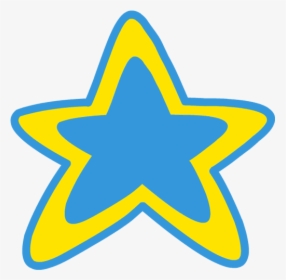 Clip Art Cute Christmas Star - Blue And Yellow Star Clipart, HD Png Download, Free Download