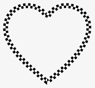 Black And White Checkered Heart - Checkered Flag Heart Clip Art, HD Png Download, Free Download