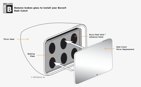Redicuts Installb - Ball Pivoting Back Plate Removal Mirror, HD Png Download, Free Download