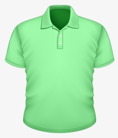 Male Green Shirt Png Clipart - Men's Polo Shirt Templates, Transparent Png, Free Download