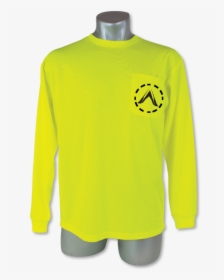 Custom Printed High Visibility Yellow Safety Long Sleeve - Active Shirt, HD Png Download, Free Download