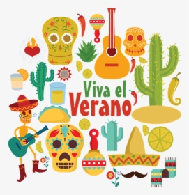 Mexico, Guitar, Cactus, Desert, Skulls, Santa Muerte - Viva Mexico Shirt Designs, HD Png Download, Free Download