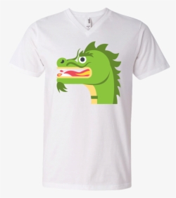 Dragon Face Emoji Men"s V Neck T Shirt - Emoji De Un Dragon, HD Png Download, Free Download