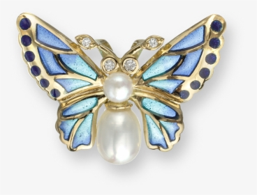 Nicole Barr Designs 18 Karat Gold Butterfly Necklace-blue - Brooch, HD Png Download, Free Download