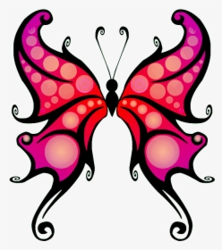 Fantasy Butterfly Clipart - Fantasy Butterfly Tattoo Outline, HD Png Download, Free Download