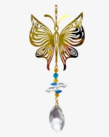 Gold Butterfly With Crystal Hanger 24 Inch - Crystal, HD Png Download, Free Download