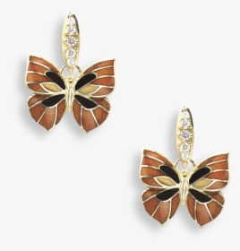 Nicole Barr Designs 18 Karat Gold Stud Earrings Butterfly - Skipper (butterfly), HD Png Download, Free Download