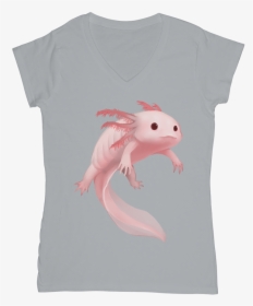 Rl002 Axolotl Pink ﻿women"s V Neck T Shirt - Axolotl, HD Png Download, Free Download