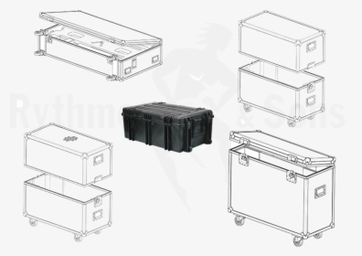 Set Of 5 Flight Case For Dismantled Concorde 8000 Marimba - Storage Chest, HD Png Download, Free Download