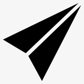 Paper Plane Black Folded Shape Of Triangular Arrow - Paper Arrow Icon, HD Png Download, Free Download