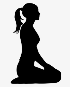 Girl Sitting On Floor Silhouette, HD Png Download, Free Download