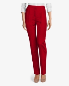 Red Wool High Waisted Pleated Dress Pants"  	 	 Data-width="110 - Black Velvet Long Pants, HD Png Download, Free Download