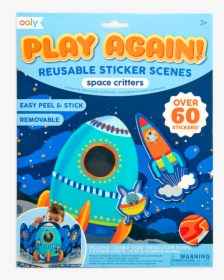 Play Again Reusable Stickers Scene Space Critters, HD Png Download, Free Download