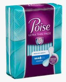Poise Moderate Thin Shape Package Left - Poise Pads Long Length 5, HD Png Download, Free Download