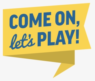 Yellow Zig Zag Banner With Blue Text - Lets Play Logo, HD Png Download, Free Download
