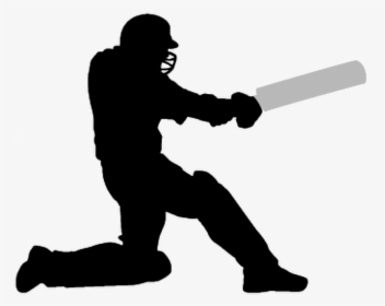 Action Clipart Cricket - Cricket Player Silhouette Png, Transparent Png, Free Download