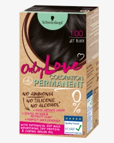 Only Love Com Coloration Permanent 1 00 Jet Black - Schwarzkopf Only Love Hair Dye, HD Png Download, Free Download