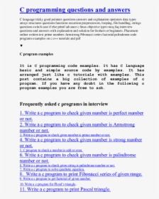 C Program Solved Question 2nd Year Cls, HD Png Download, Free Download