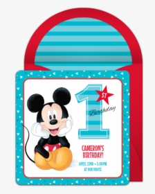 Mickey Mouse 1st Birthday Invitations Online, HD Png Download, Free Download