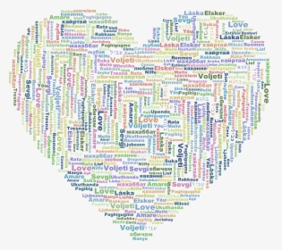 Multilingual Love Heart Word Cloud No Background Clip - Loving Grad At Grad, HD Png Download, Free Download