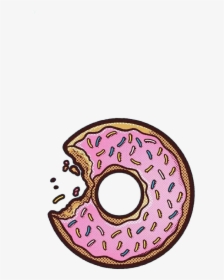 Homer Pink Text Doughnut Drawing Simpson - Simpson Donut Wallpaper Iphone 6, HD Png Download, Free Download