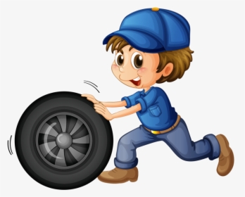 Фотки Clipart Boy, School Clipart, Community Helpers - Boy Pushing A Cart, HD Png Download, Free Download