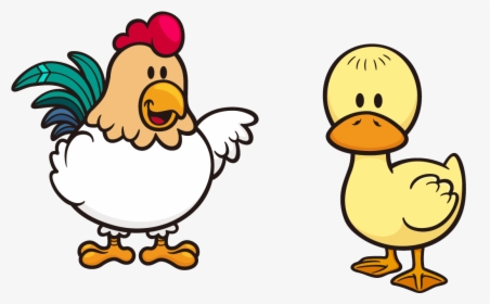 Chicken Cartoon Png - Duck Vs Chicken Cartoon, Transparent Png, Free Download