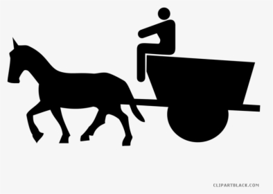 Horse Riding Animal Free Black White Clipart Images - Horse Drawn Carriage Animated, HD Png Download, Free Download