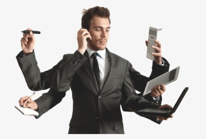 Wifi Solutions For Business - Businessman Multitasking, HD Png Download, Free Download