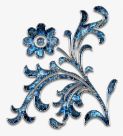 Decor, Ornament, Jewelry, Star, Glitter, Drop, Flower - Png Blue Beautiful Border Transparent, Png Download, Free Download