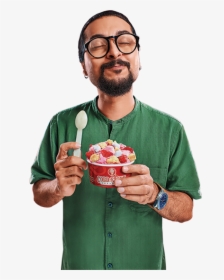 Ice Creamoholic - Person Eating Ice Cream Png, Transparent Png, Free Download