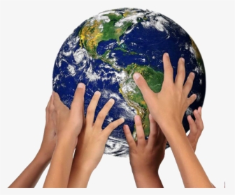Transparent Hands Together Png - Earth With Hand, Png Download, Free Download