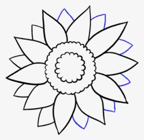 How To Draw Sunflower - Aesthetic Sunflower Drawing Easy, HD Png Download, Free Download