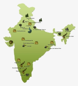Image Description - Major National Parks In India, HD Png Download, Free Download