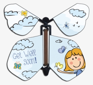 Get Well Soon Wind Up Flying Butterfly , Png Download, Transparent Png, Free Download