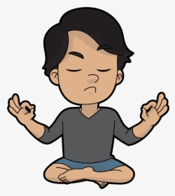 Cartoon Guy Png - Cartoon Trying To Meditate, Transparent Png, Free Download