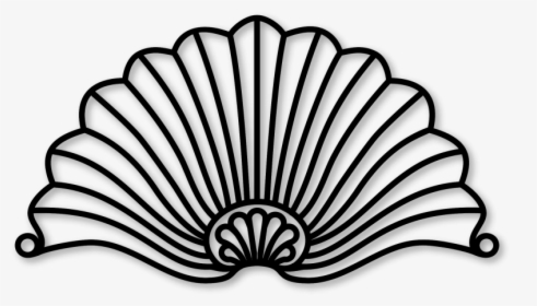 Shell Pediment Flourish - Hand Fan Outline, HD Png Download, Free Download