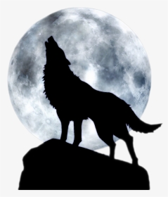 Dog Full Moon T-shirt Black Wolf - Wolf Howling Moon Png, Transparent Png, Free Download