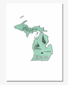 Michigan State Print - Map, HD Png Download, Free Download