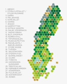 Map Of Sweden"s National Parks - Swedish National Park, HD Png Download, Free Download