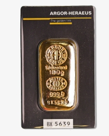 Argor-heraeus Gold Cast Bar - 100g Gold Argor Heraeus, HD Png Download, Free Download