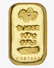 100g Pamp Gold Cast Bar - Pamp 200 Grams Gold, HD Png Download, Free Download