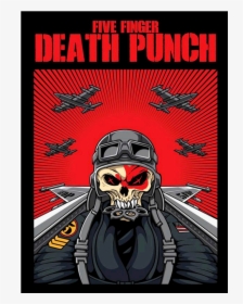 Skull Pilot Poster - Five Finger Death Punch Skull, HD Png Download, Free Download