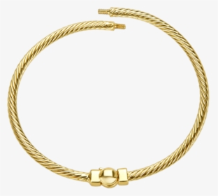 Gold Hinged Bangle Bracelet With Cable Design To Be - Necklace, HD Png Download, Free Download